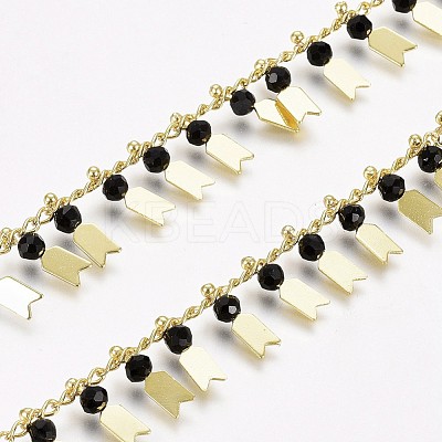 3.28 Feet Handmade Glass Beaded Chains X-CHC-I029-06B-1
