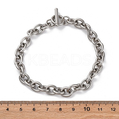 Tarnish Resistant 304 Stainless Steel Cable Chain Bracelets LS-BJEW-G618-04P-1