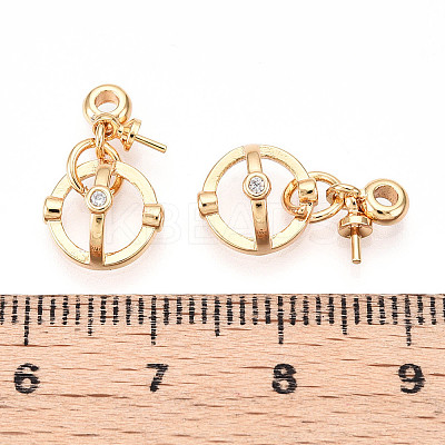 Brass Micro Pave Cubic Zirconia Peg Bails Pendants KK-U056-56G-1