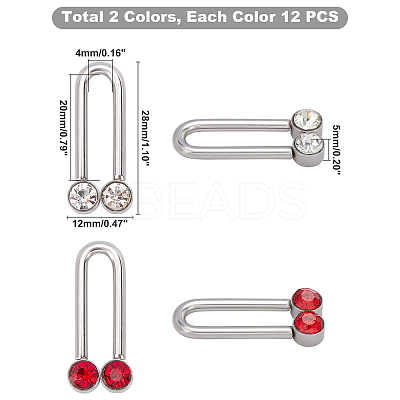 24Pcs 2 Colors 304 Stainless Steel Pendants STAS-UN0021-24P-1