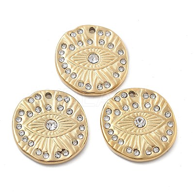 304 Stainless Steel Rhinestone Pendants STAS-Z121-52G-1