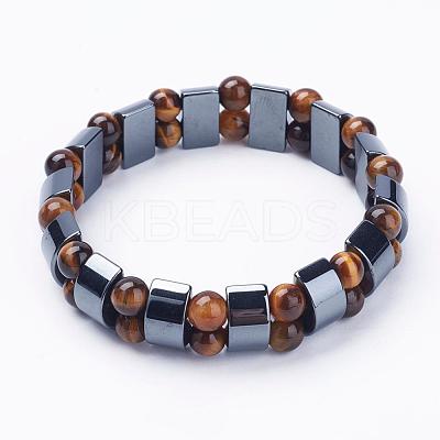 Non-Magnetic Synthetic Hematite Stretch Bracelets BJEW-F271-08A-1