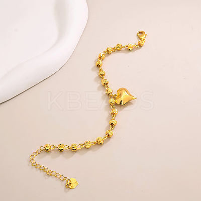Vintage Beach Brass Heart Tassel Anklets for Women QQ1110-1-1