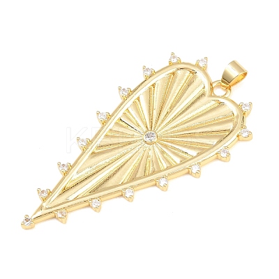 Brass Micro Pave Cubic Zirconia Big Pendants KK-C162-063G-01-1