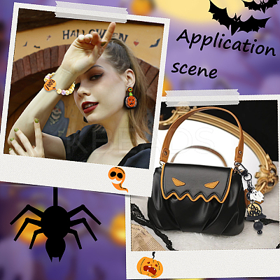 16Pcs 4 Styles Halloween Silicone Beads SIL-SC0002-09-1