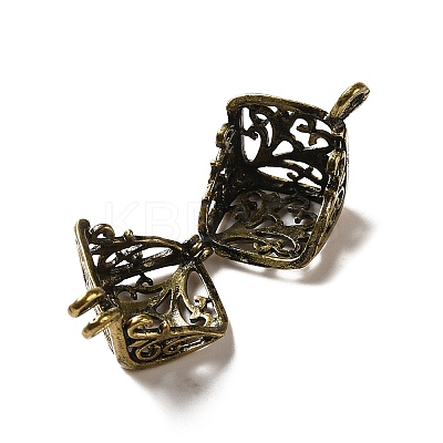 Tibetan Style Hollow Out Brass Pendants KK-G481-06AB-1