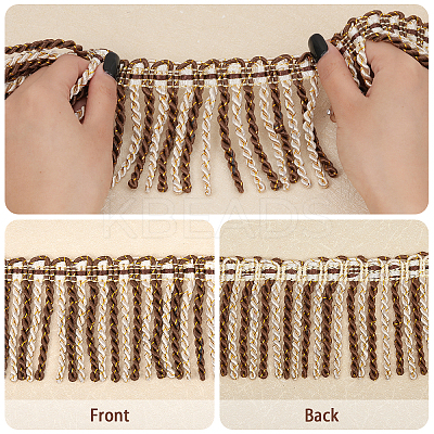 Two Tone Polyester Twisted Rope Tassel Fringe Trimming DIY-WH0304-703A-1