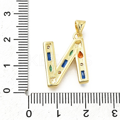 Brass Micro Pave Clear Cubic Zirconia Pendants KK-G521-01G-N-01-1