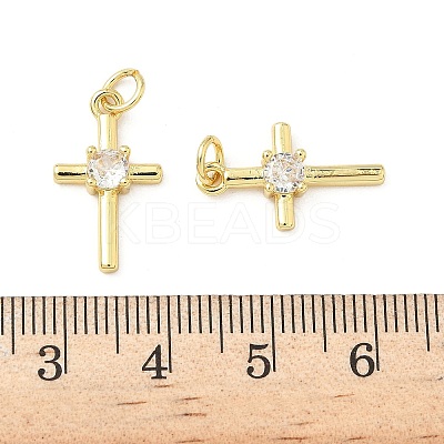 Brass Micro Pave Cubic Zirconia Pendants KK-Z120-54G-04-1