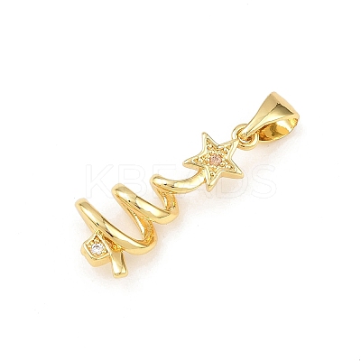Christmas Brass Micro Pave Cubic Zirconia Pendants LS-KK-K411-03G-1