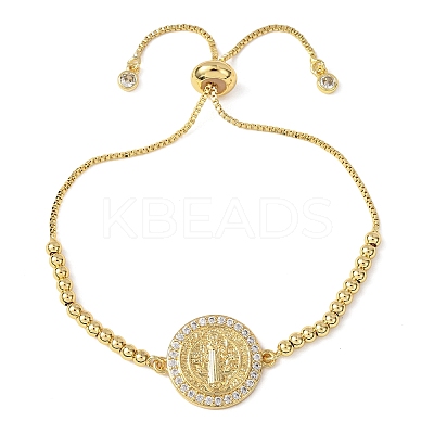 Brass Micro Pave Clear Cubic Zirconia Slider Bracelets for Women BJEW-G768-01G-1