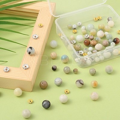 Natural Flower Amazonite Beads Bracelet DIY Making Kit DIY-FS0002-06-1