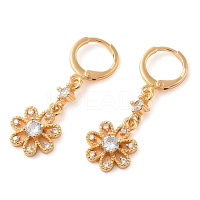 Rack Plating Golden Brass Dangle Leverback Earrings EJEW-B037-11G-1