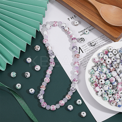 180Pcs 15 Colors Handmade Porcelain Beads PORC-CA0001-15-1