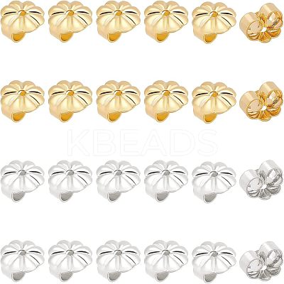 200Pcs 2 Colors Rack Plating Brass Ear Nut KK-FH0003-79-1