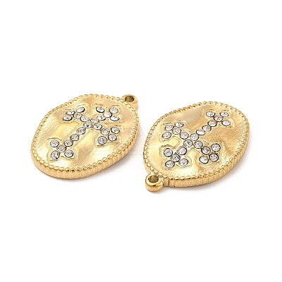 PVD Vacuum Plating 201 Stainless Steel with Rhinestone Pendants STAS-J401-VC995-1