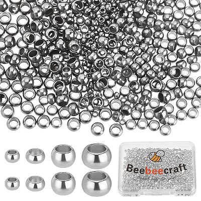 800Pcs 4 Styles 304 Stainless Steel Spacer Beads STAS-BBC0001-37P-1