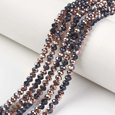 Electroplate Transparent Glass Beads Strands EGLA-A034-T6mm-N-1