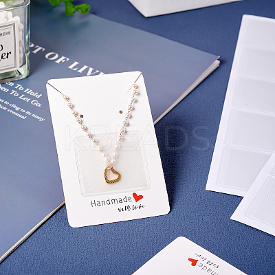 100Pcs Ractangle Kraft Paper Necklace Earring Display Cards AJEW-TA0001-26B-1
