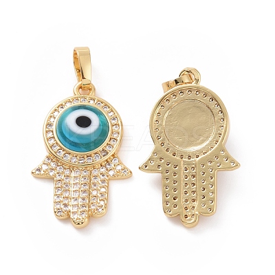 Brass Micro Pave Cubic Zirconia Pendants ZIRC-F136-03G-07-1