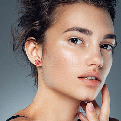 10 Pairs 10 Colors Resin Diamond & Plastic Imitaion Pearl Front Back Stud Earrings EJEW-AN0002-65-1