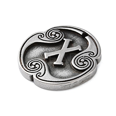 Rune Letters Alloy Pendants PALLOY-S193-01AS-07-1