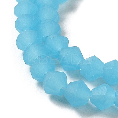 Imitation Jade Frosted Glass Bead Strands GLAA-F029-JM4mm-B03-1