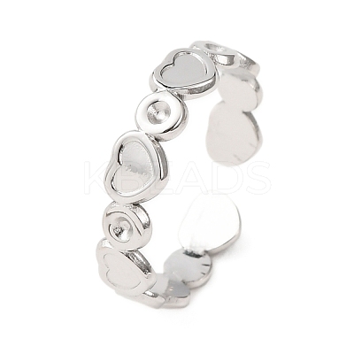 304 Stainless Steel Cuff Ring Components STAS-P452-01P-1