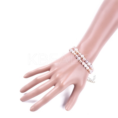 Natural Freshwater Pearl Beaded Bracelets Sets BJEW-JB05122-1