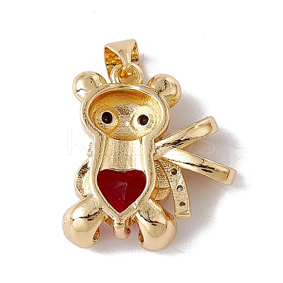 Brass with Cubic Zirconia Pendants KK-G439-63G-1