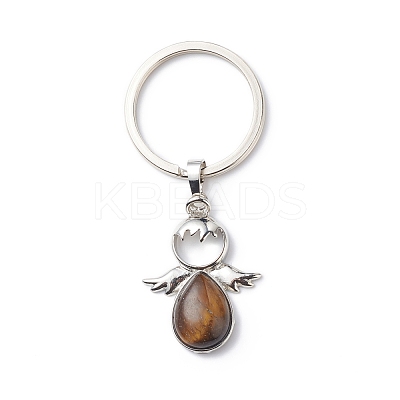 Natural Gemstone Keychain Angel Pendant Keychain KEYC-JKC00381-1