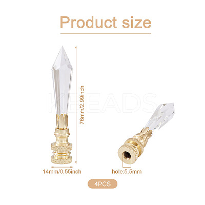 4Pcs Glass Lampshade Decorations AJEW-SW0001-03LG-1