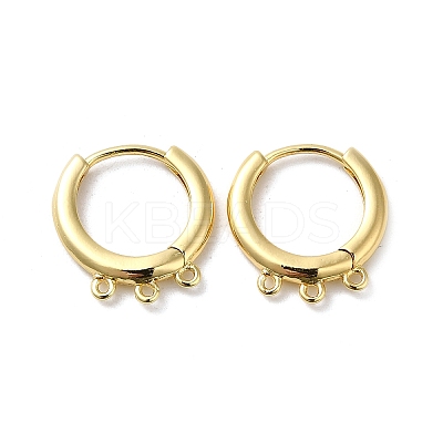 Rack Plating Brass Huggie Hoop Earring Findings KK-E084-84G-1