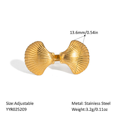 Ocean Themes Stainless Steel Adjustable Cuff Rings for Women LS-VG5206-8-1