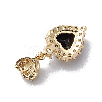 Rack Plating Brass Cubic Zirconia Pendants KK-E003-37G-1