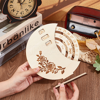 Wood Millennial Calendar Home Decorations FIND-WH0152-581-1