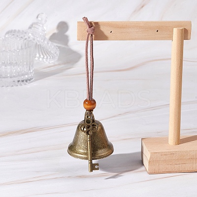 Iron Bell & Tibetan Style Alloy Key Pendant Decorations HJEW-JM03367-1
