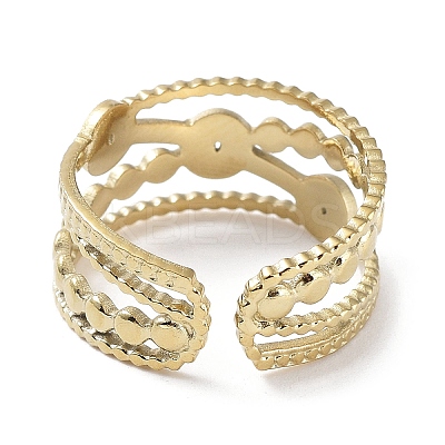 304 Stainless Steel Criss Cross Cuff Ring Findings STAS-P334-07G-1