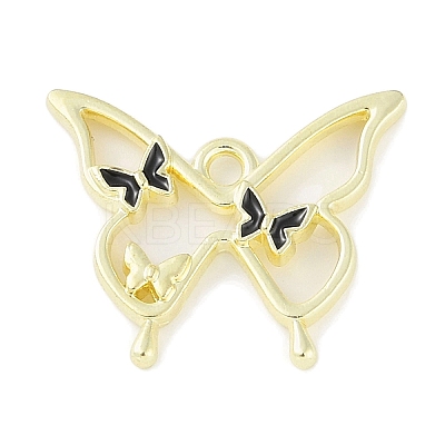 Rack Plating Alloy Enamel Pendants PALLOY-F018-15G-01-1