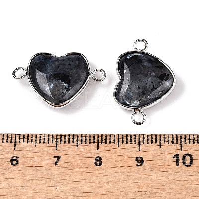 Natural Larvikite Love Heart Pendants G-T138-205K-P-1