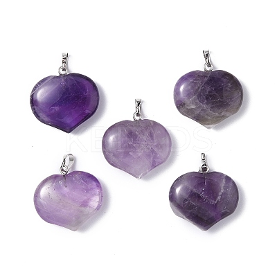 Natural Amethyst Pendants G-G956-D06-1