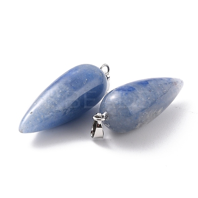 Dyed & Heated Natural Blue Aventurine Pointed Pendants G-F705-01U-P-1