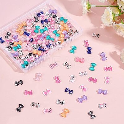 120Pcs 12 Styles Bowknot Resin Cabochons MRMJ-OC0002-90-1