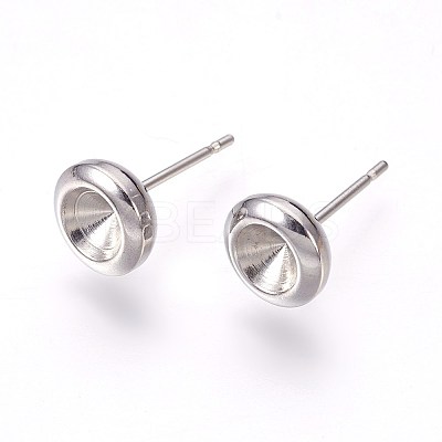 Non-Tarnish 304 Stainless Steel Post Stud Earring Settings LS-STAS-E446-02A-P-1