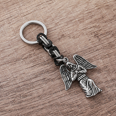 Vintage 304 Stainless Steel Angel Maria Keychains LS-MY5098-1
