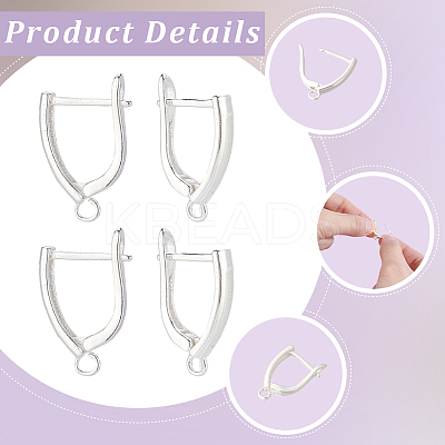 20Pcs Rack Plating Eco-friendly Brass Hoop Earring Findings with Latch Back Closure KK-BBC0027-50S-1