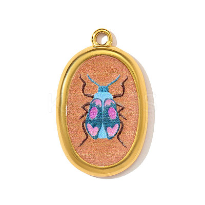Printed 304 Stainless Steel Pendants STAS-OY003-49G-02-1