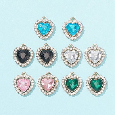 10Pcs 5 Color Acrylic Rhinestone Pendants FIND-FS0001-40-1