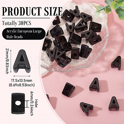 Acrylic European Beads OACR-TAC0013-14A-1