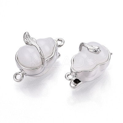 Brass & Handmade Lampwork Box Clasps KK-P291-29P-1